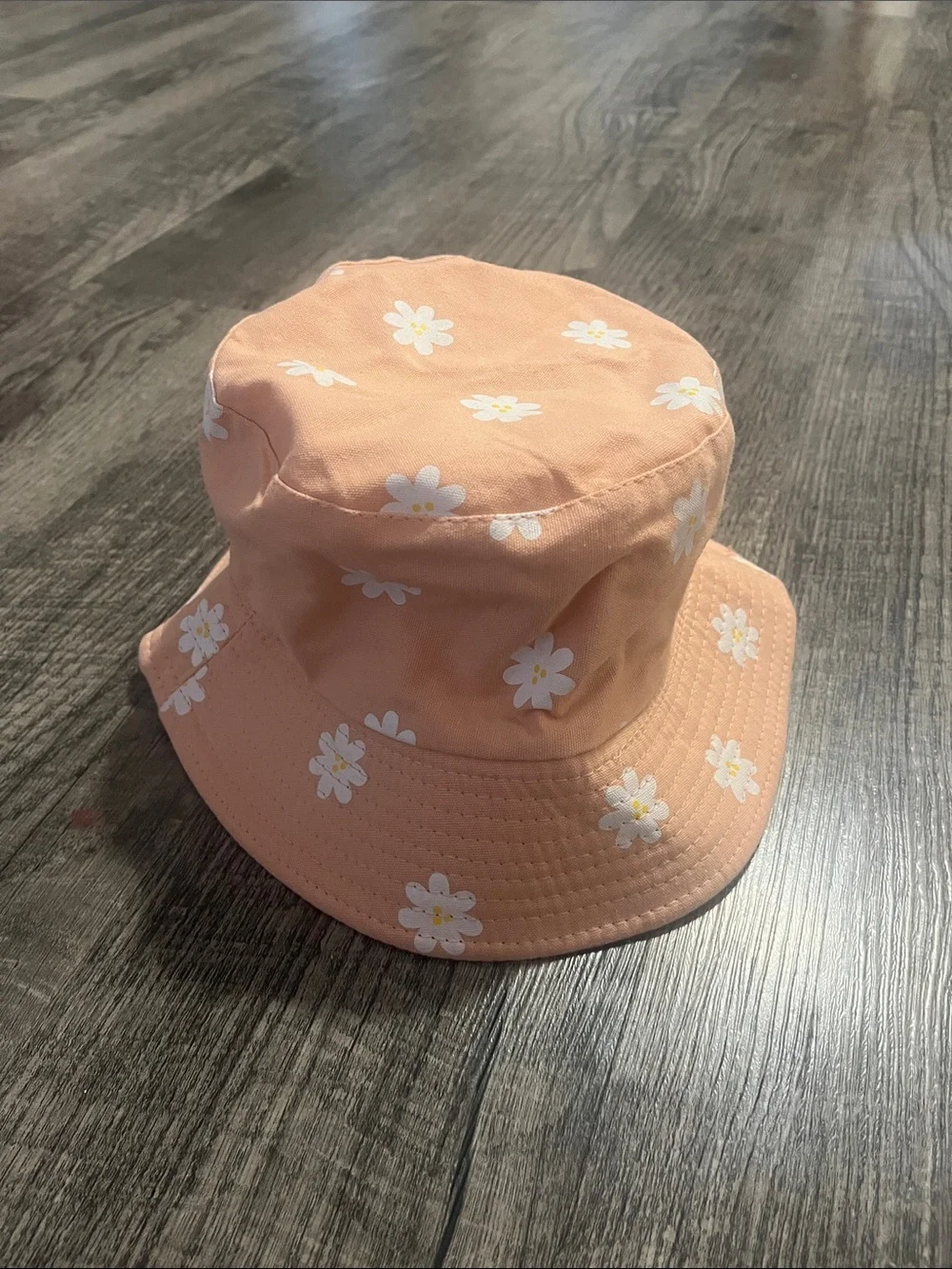 Peach Floral Daisy Bucket Hat